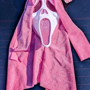 SOLD**** PInk Glitter Scream Mask Costume